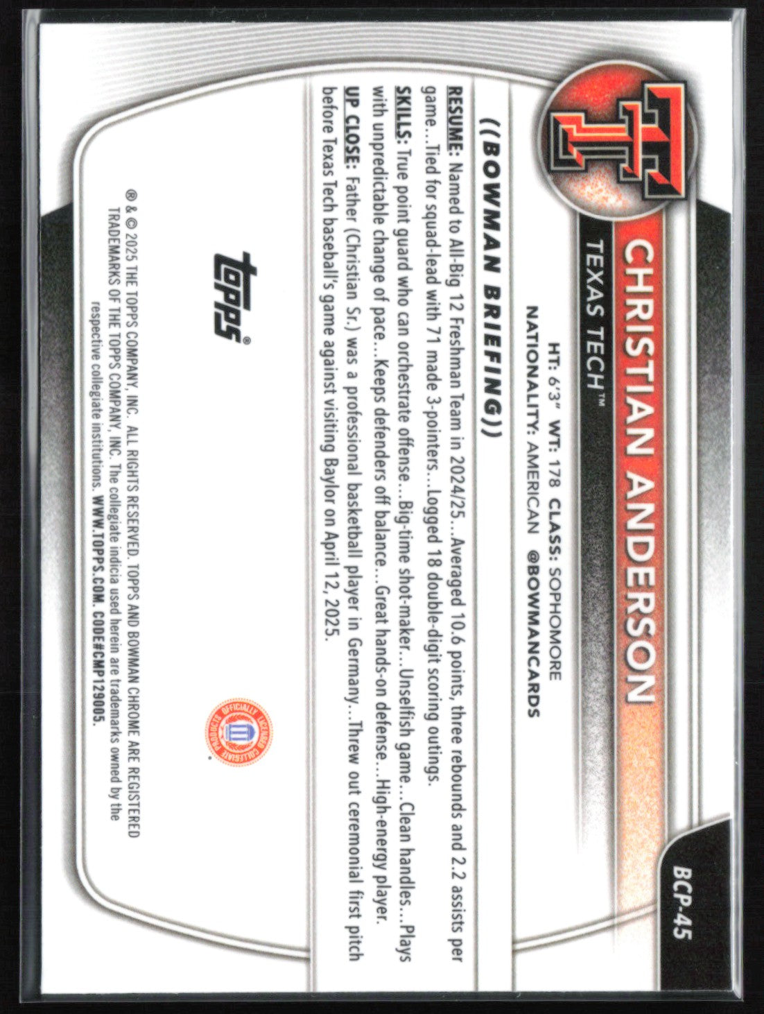 Christian Anderson 1st Bowman Reptilian