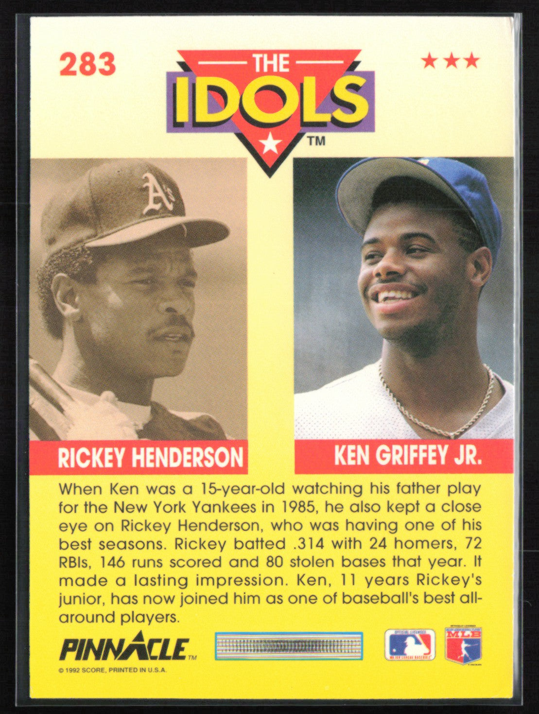 Ken Griffey Jr./Rickey Henderson The Idols