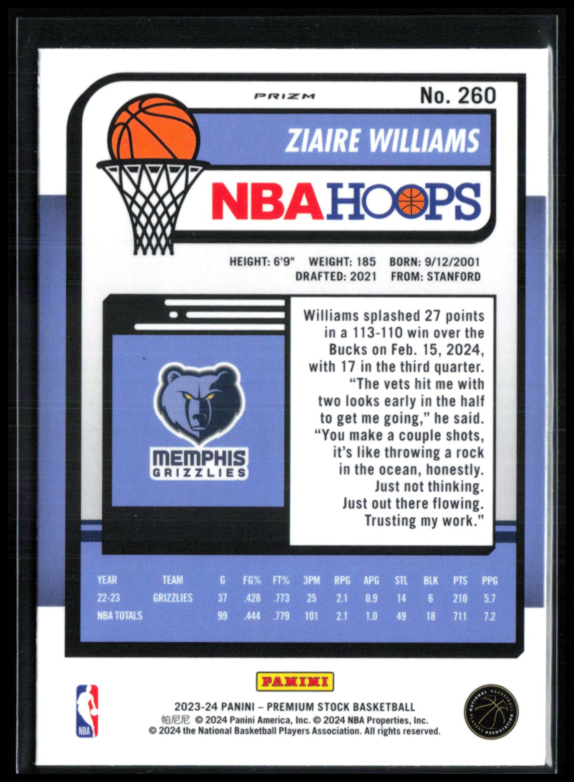 Ziaire Williams Ice