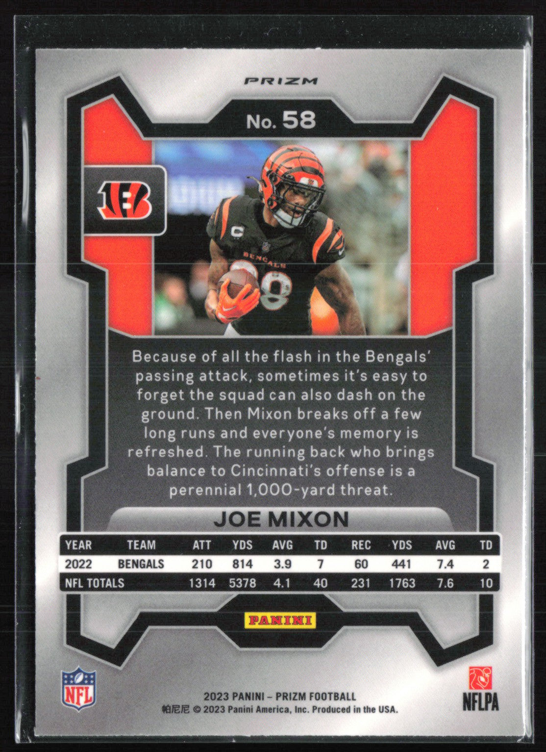 Joe Mixon Orange Laser