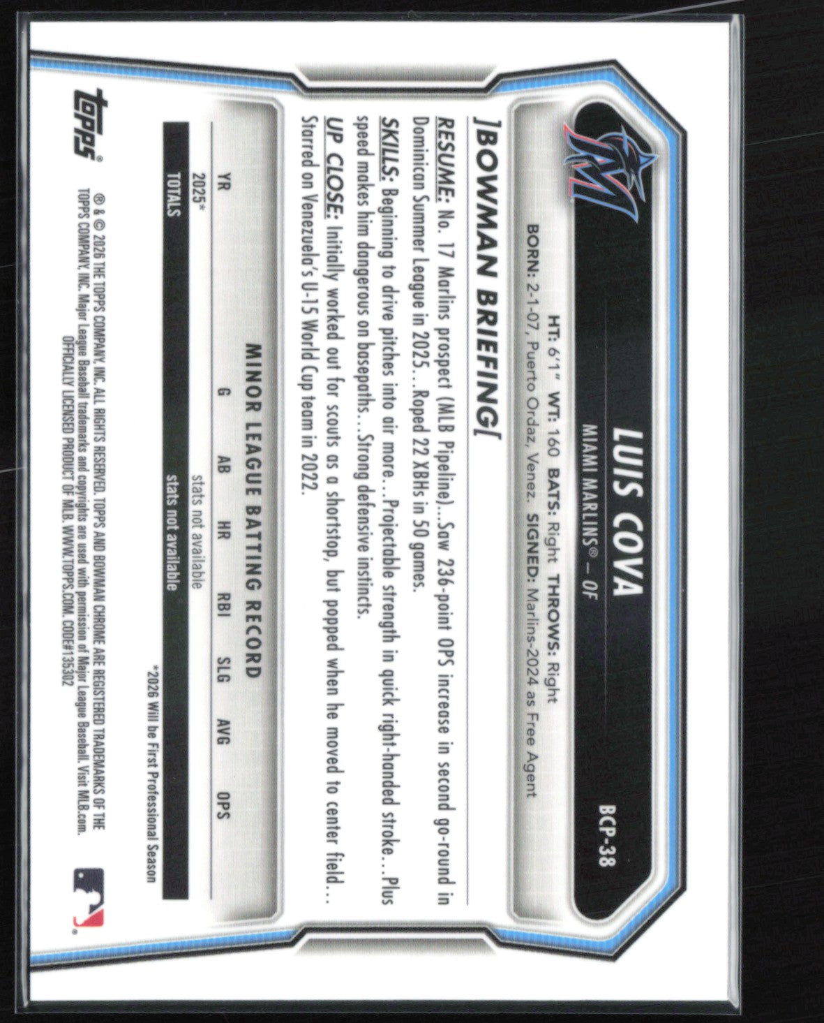 Luis Cova 1st Bowman Reptilian Refractor
