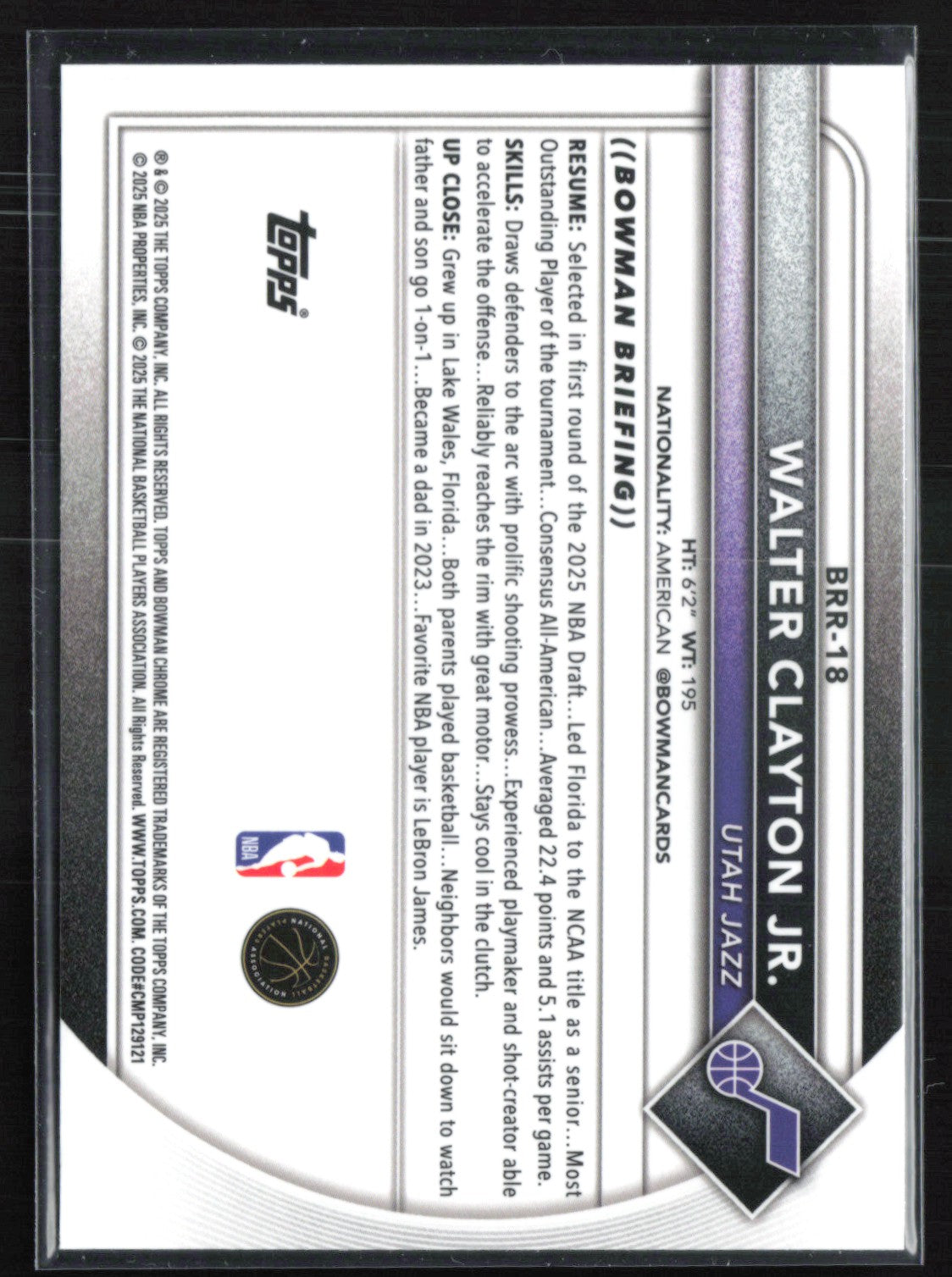 Walter Clayton Jr. RC Red Rookie Logo
