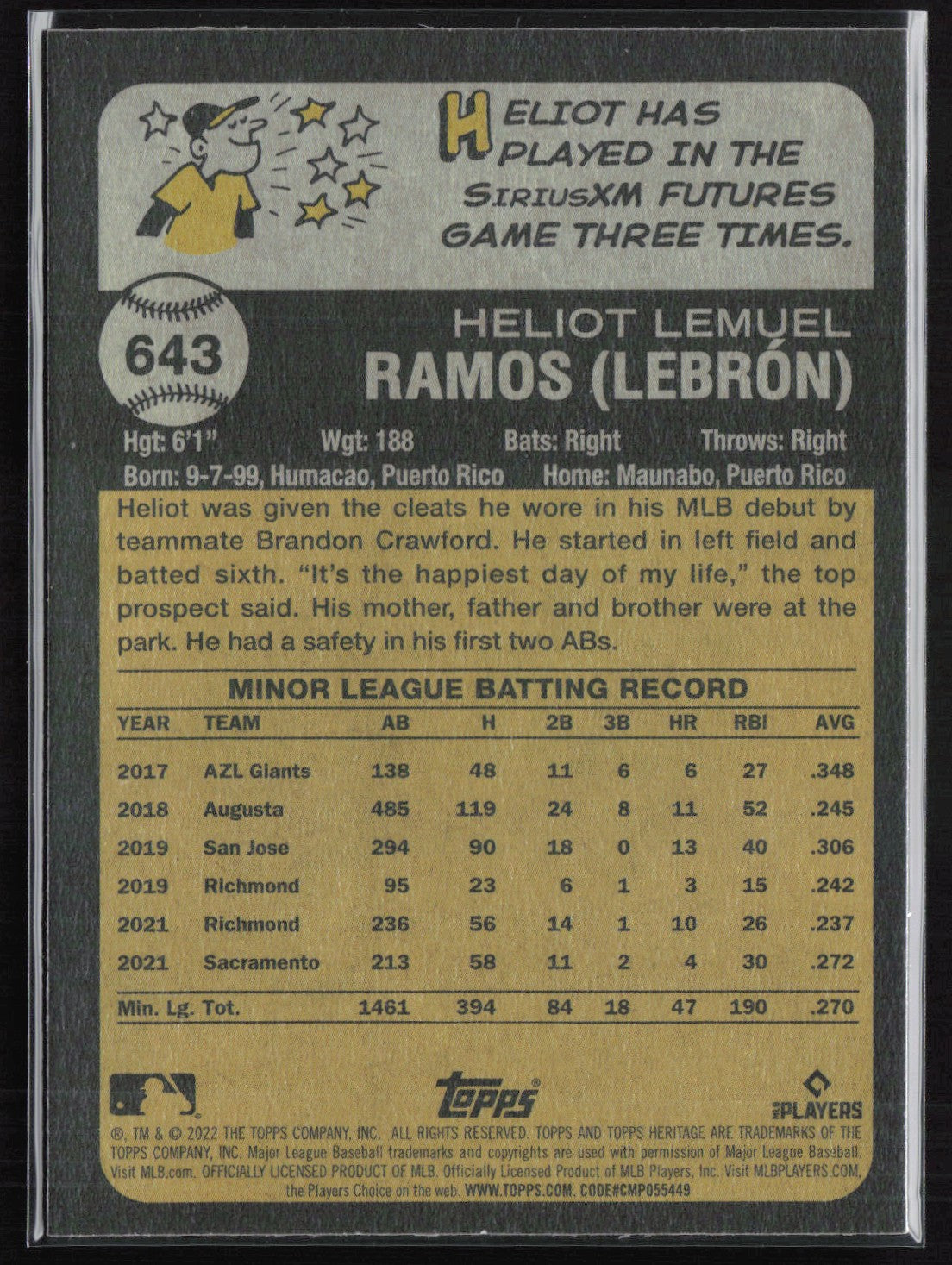 Heliot Ramos RC Purple Redux