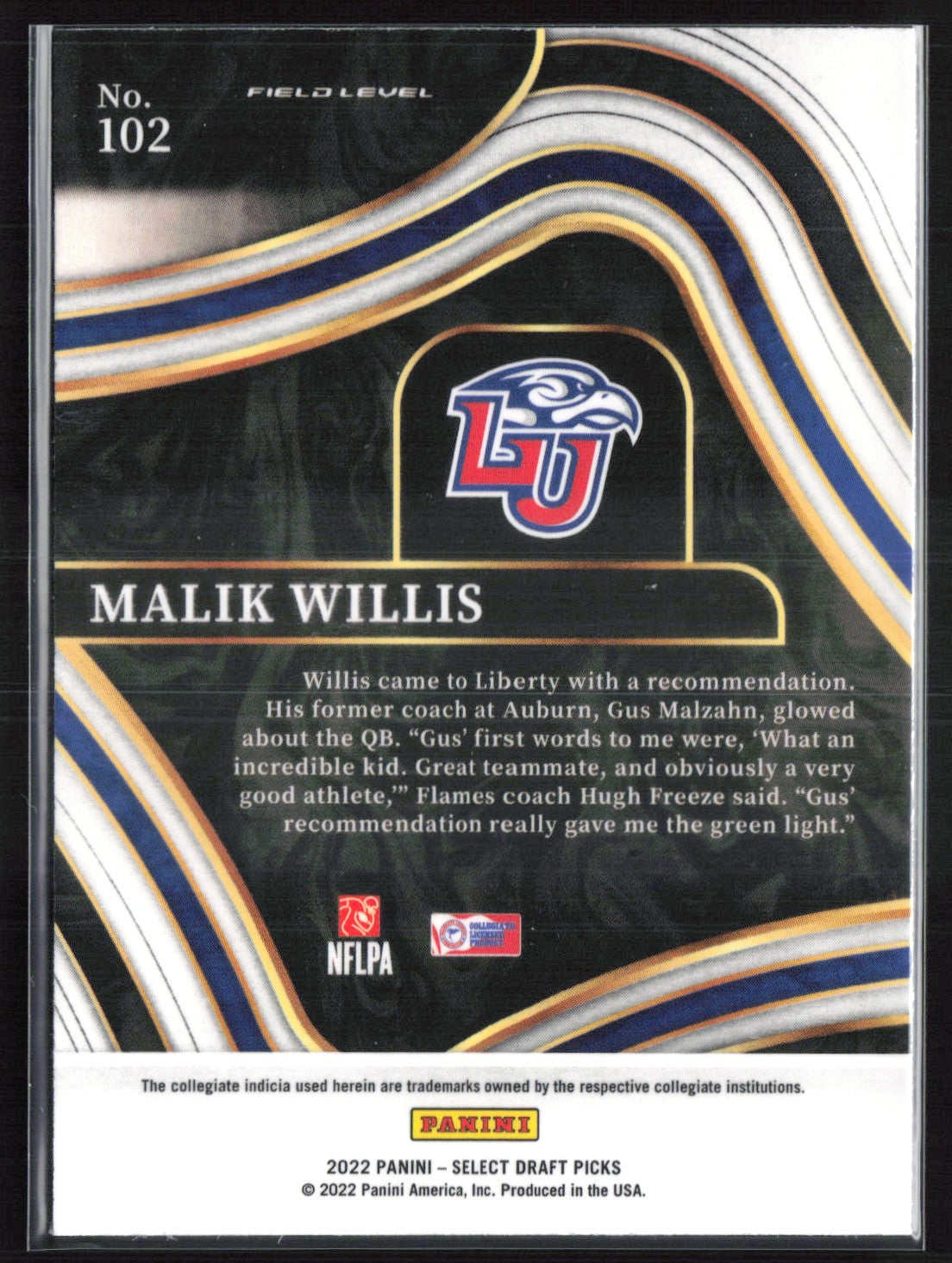 Malik Willis RC Field Level