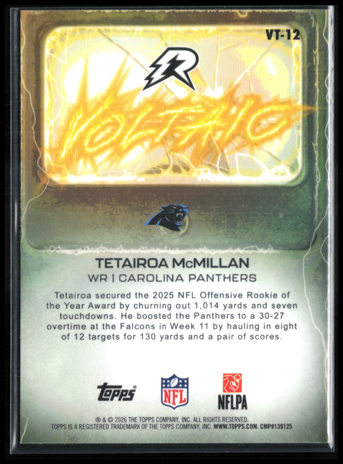 Tetairoa McMillan Voltaic