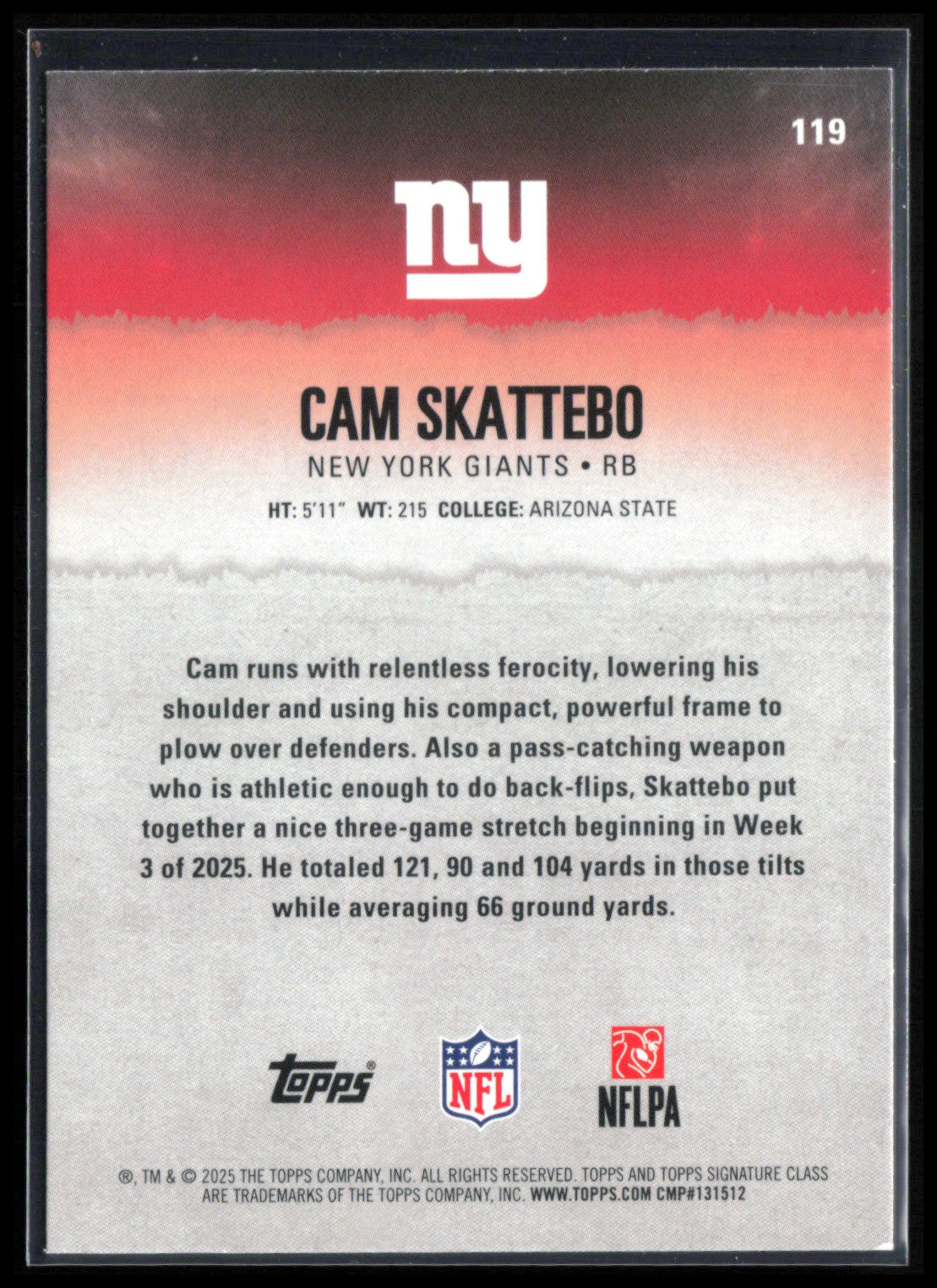 Cam Skattebo RC