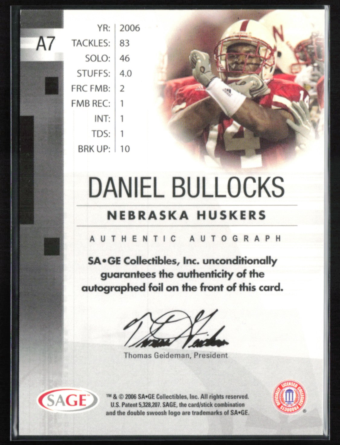 Daniel Bullocks Auto Red Level Authentic Autograph