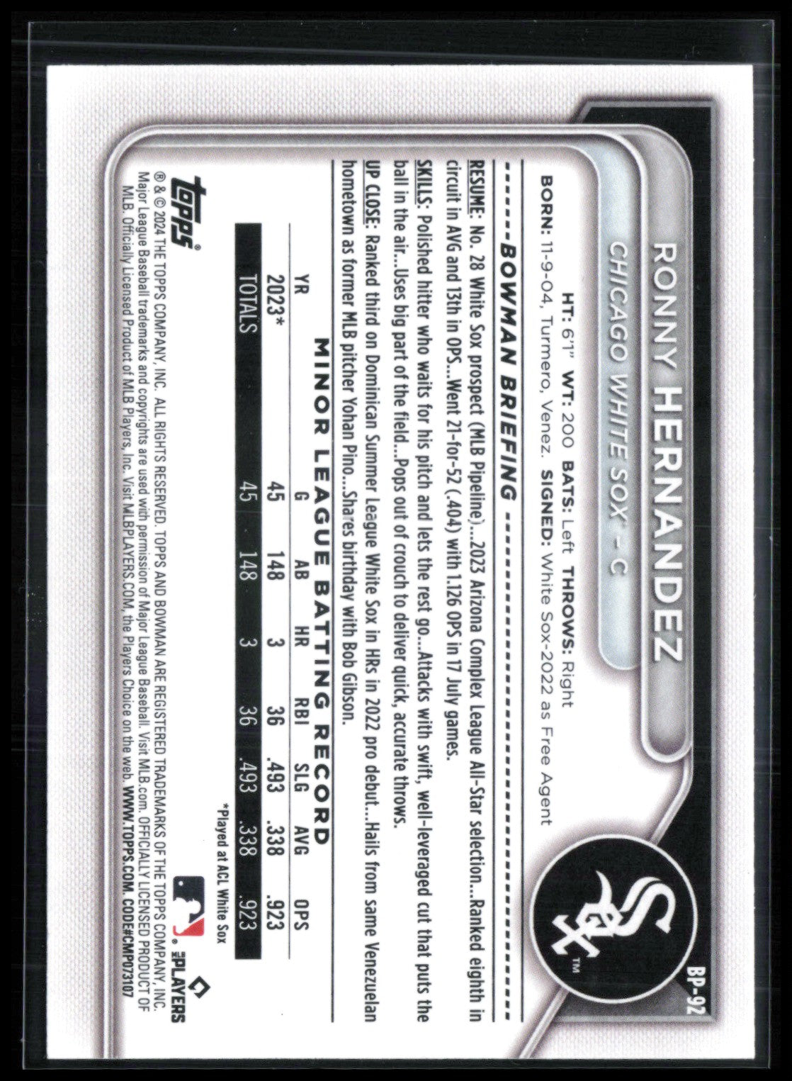 Ronny Hernandez 1st Bowman
