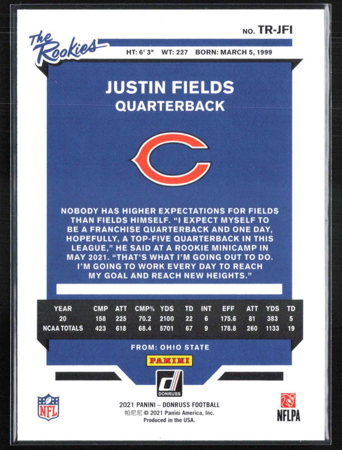 Justin Fields RC The Rookies