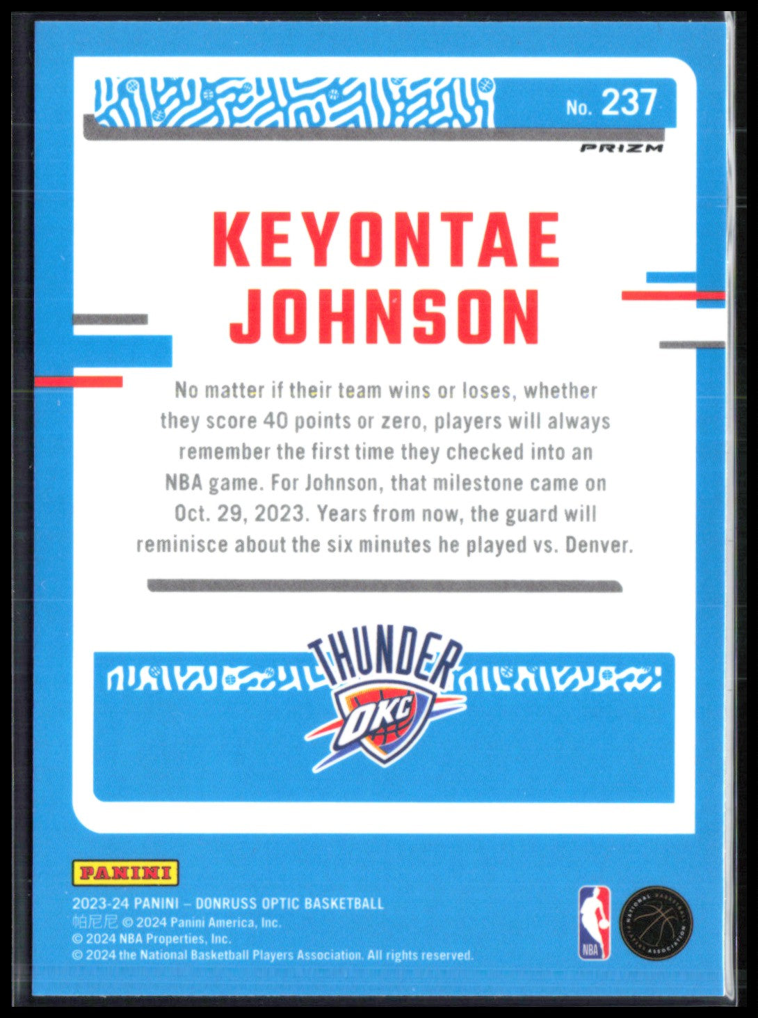 Keyontae Johnson RC Purple Holo