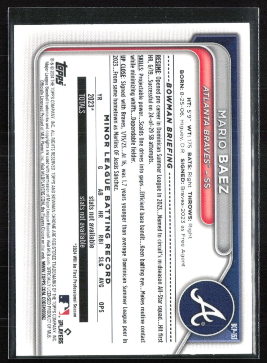 Mario Baez 1st Bowman