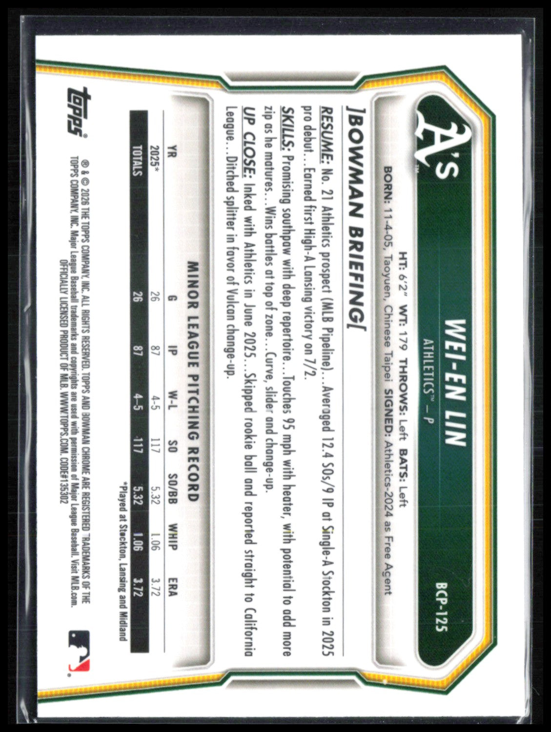 Wei-En Lin 1st Bowman Laser