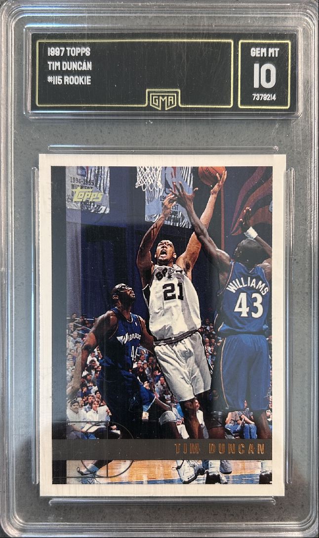 Tim Duncan RC 1997 Topps #115 GMA 10