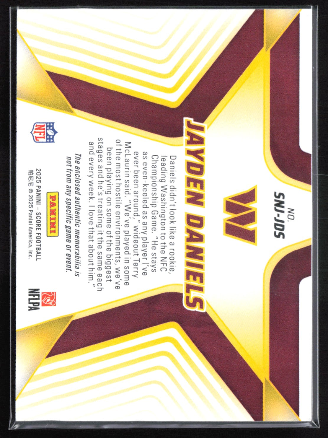 Jayden Daniels Stars of the NFL Mem 2025 Score