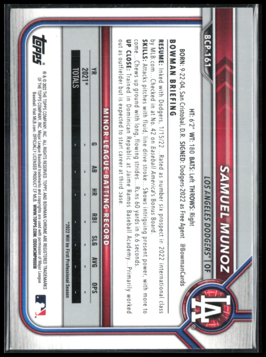 Samuel Munoz 1st Bowman Mojo