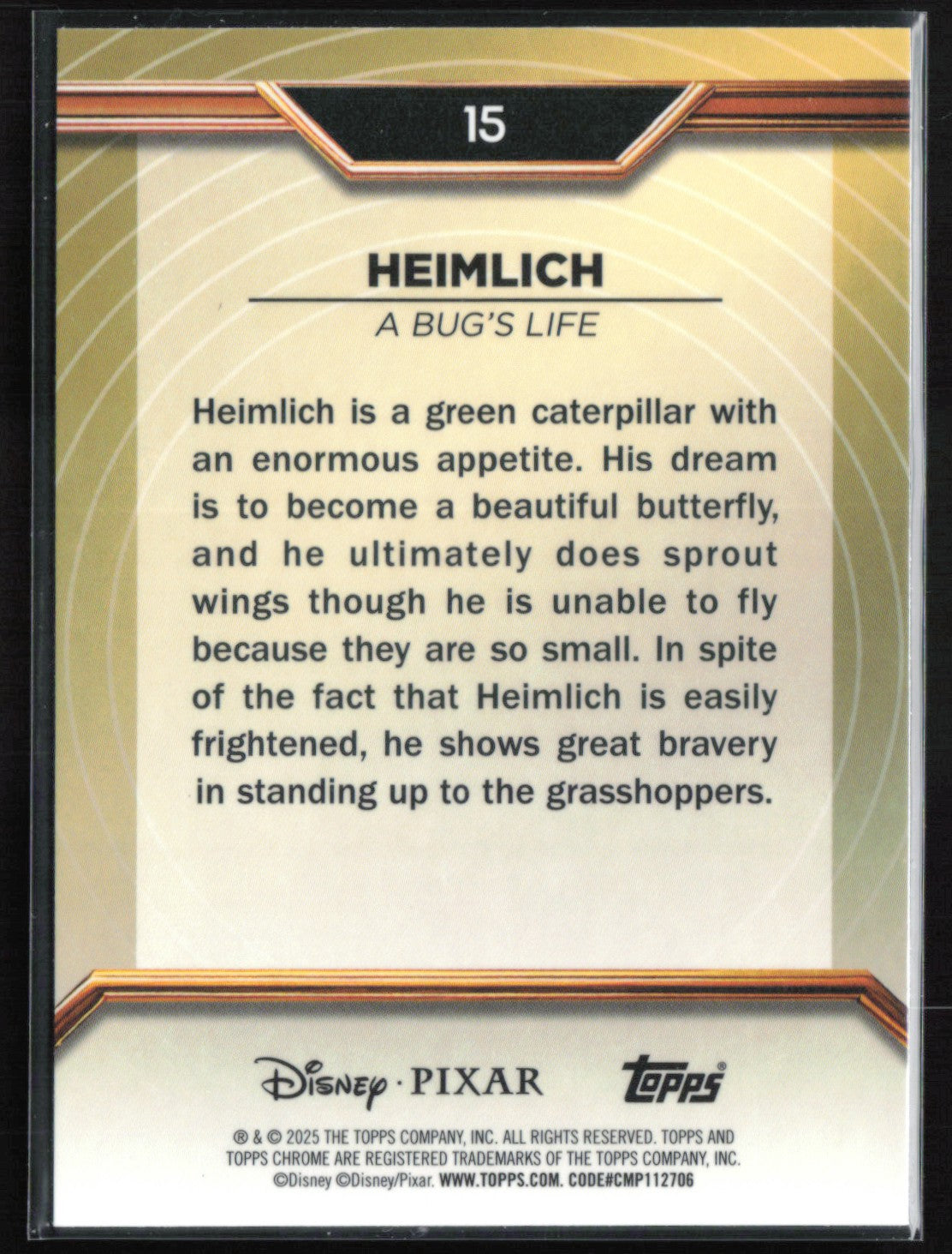 Heimlich Gold Refractor 2025 Disney Pixar