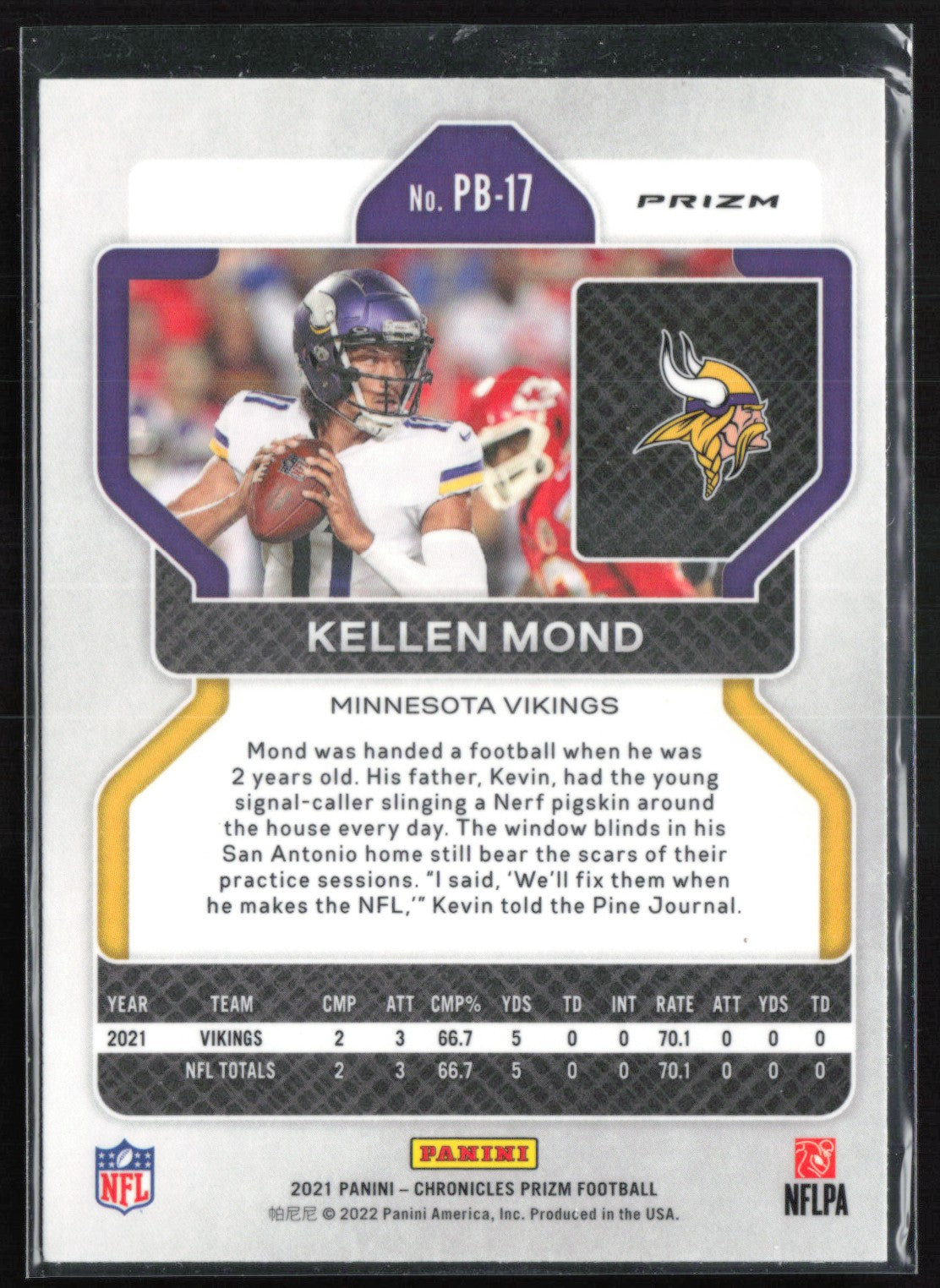 Kellen Mond RC Prizm Black Silver