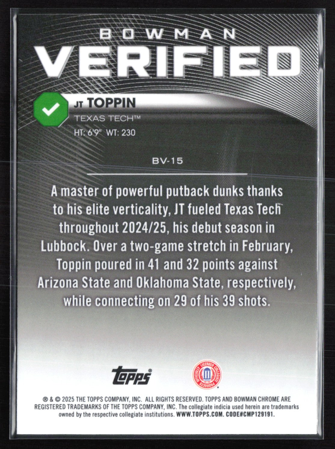 JT Toppin Bowman Verified