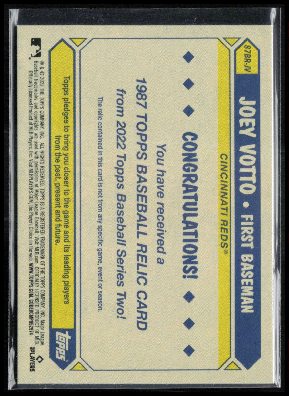 Joey Votto Game-Used Relic