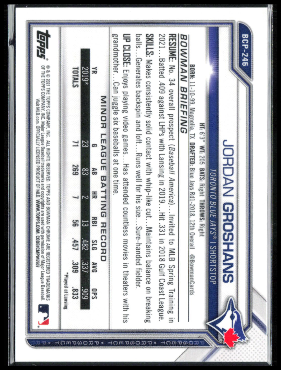 Jordan Groshans Purple /250