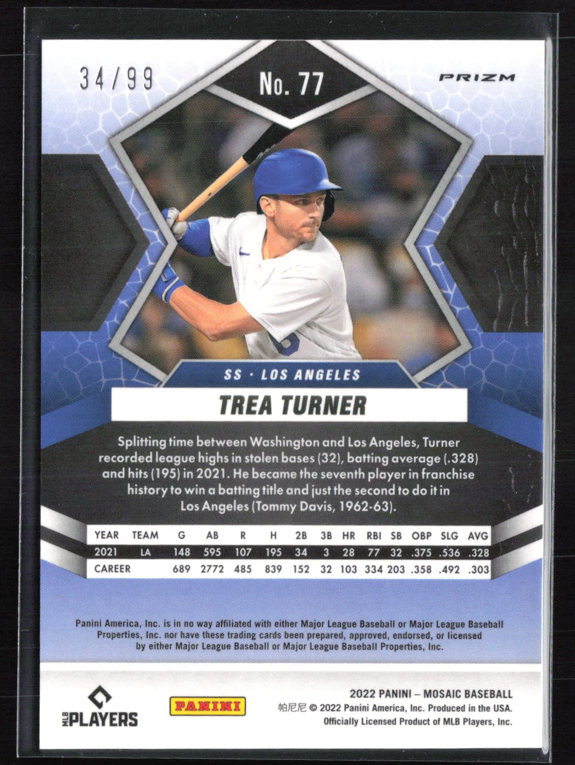 Trea Turner Blue Mosaic /99