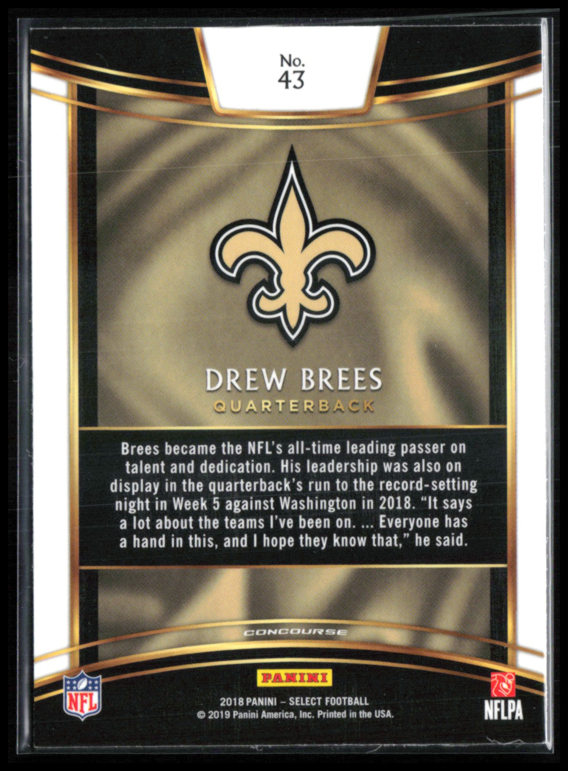 Drew Brees RC 2018 Select