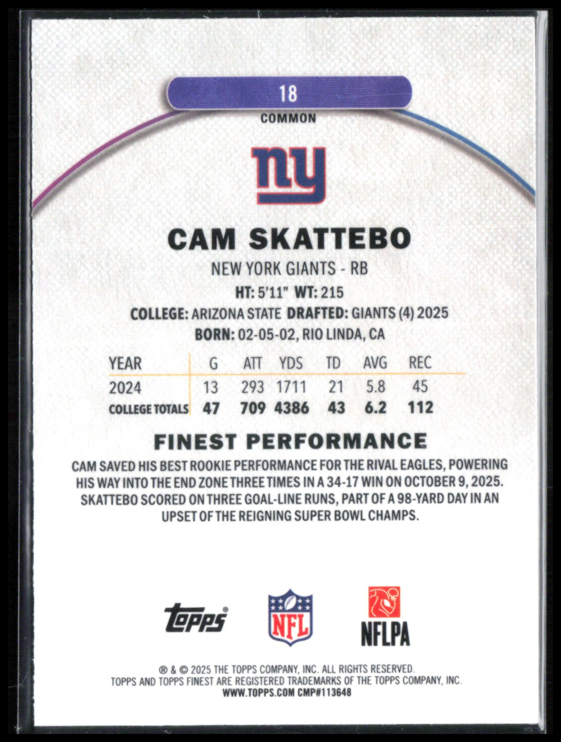 Cam Skattebo RC