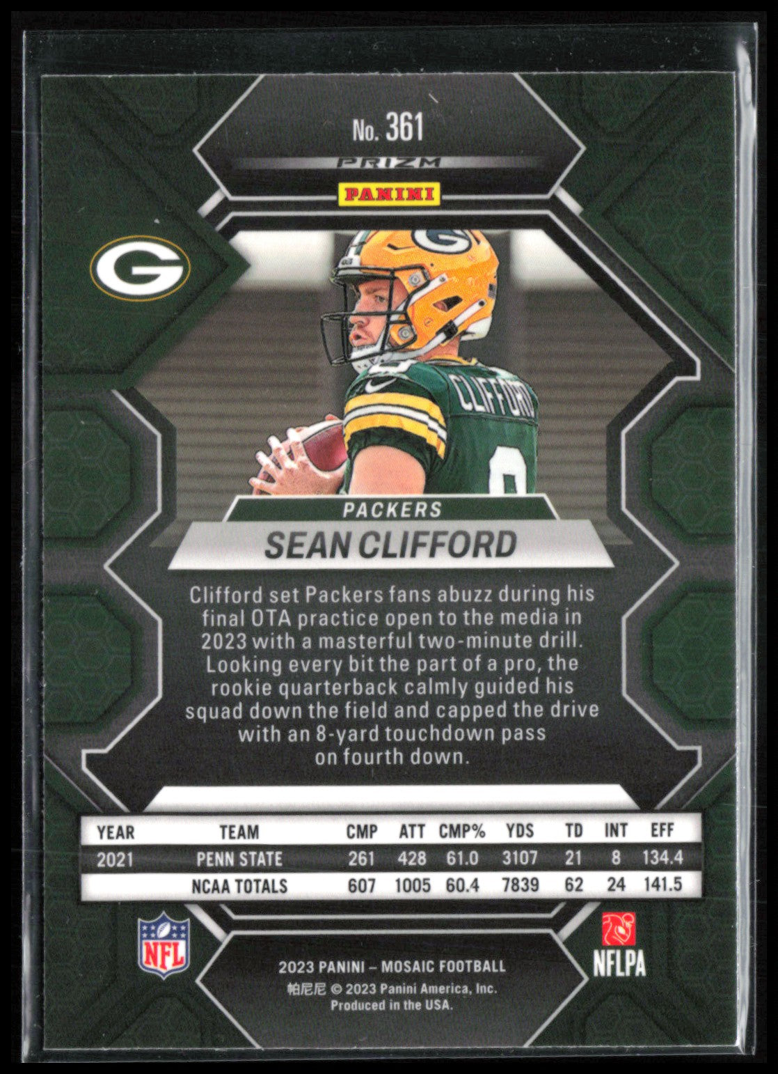 Sean Clifford RC Green Mosaic