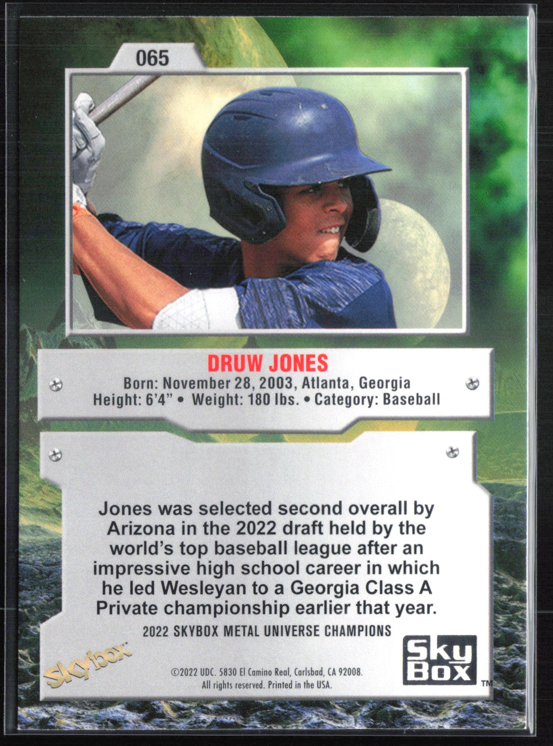 Druw Jones 2022 SkyBox Metal Universe