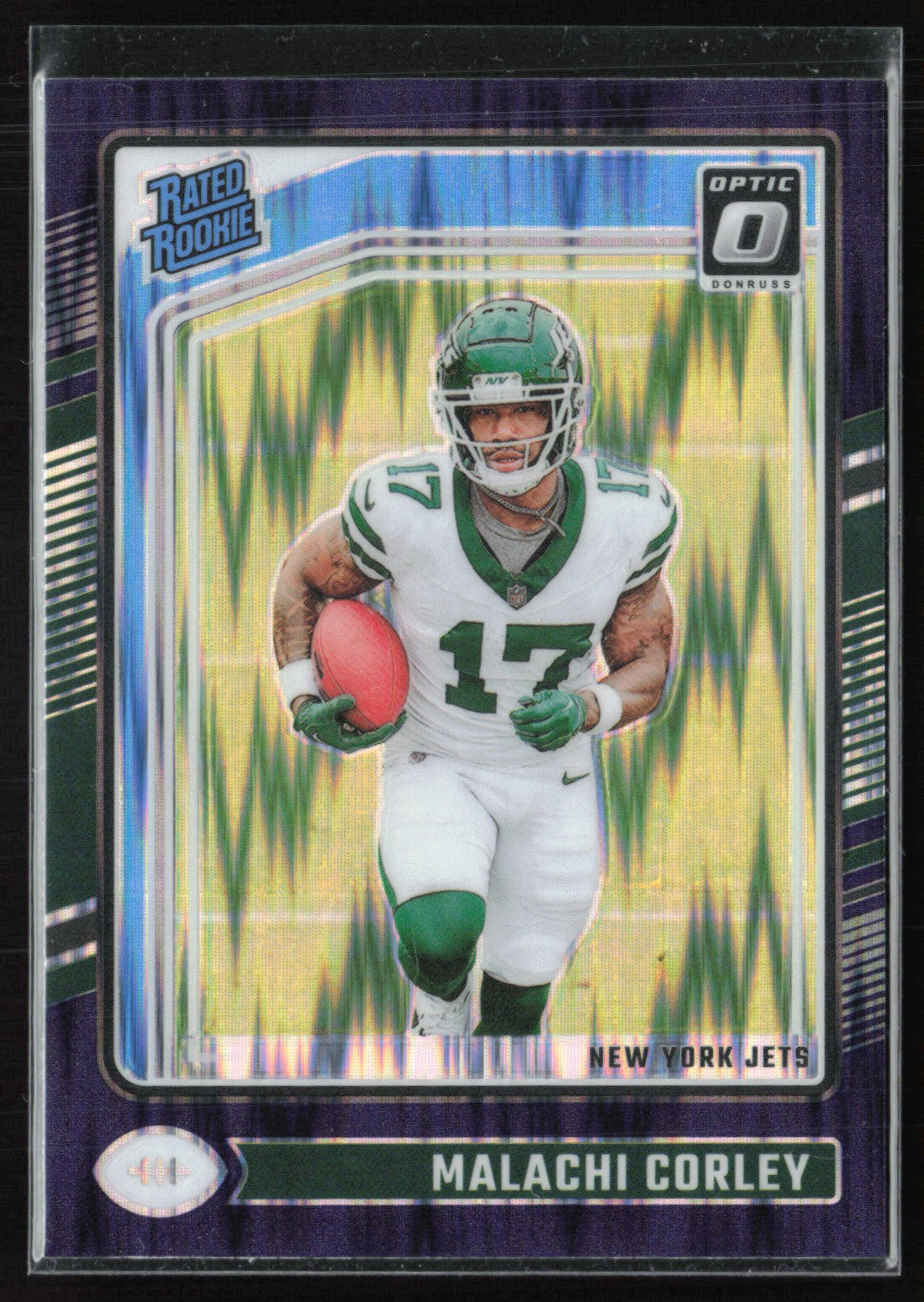 2024 Donruss Optic Blue 270 Malachi Corley RC Purple Shock