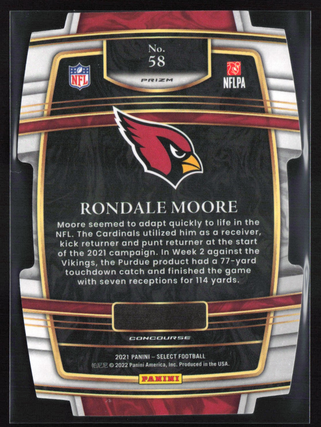 Rondale Moore RC Gold Black Die-Cut