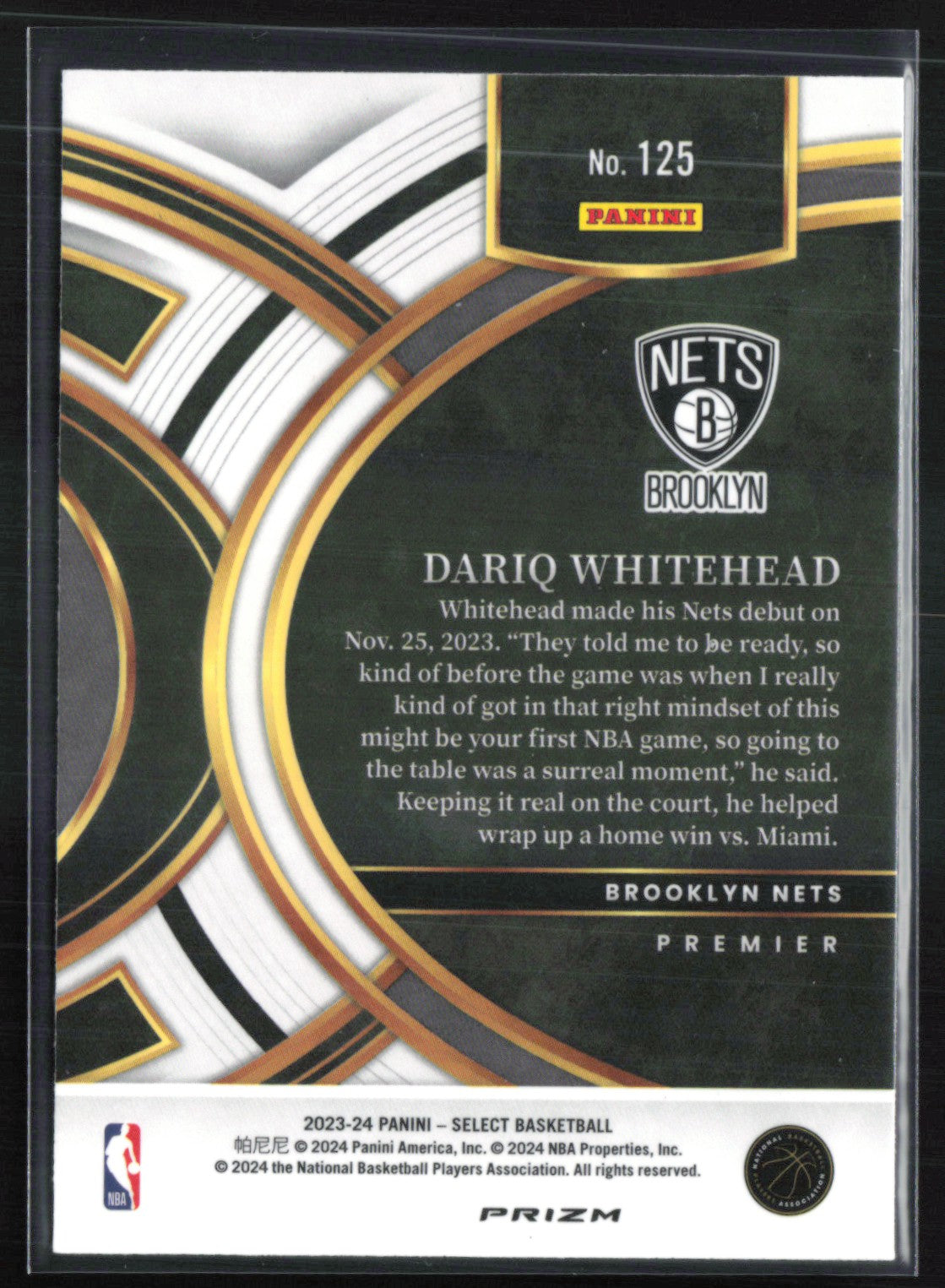 Dariq Whitehead RC Tri-Color Prizm