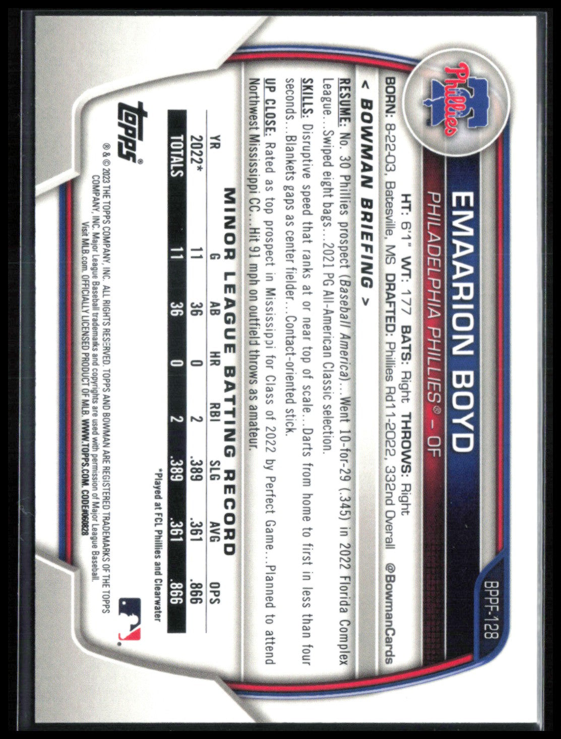 Emaarion Boyd 1st Bowman Blue /150
