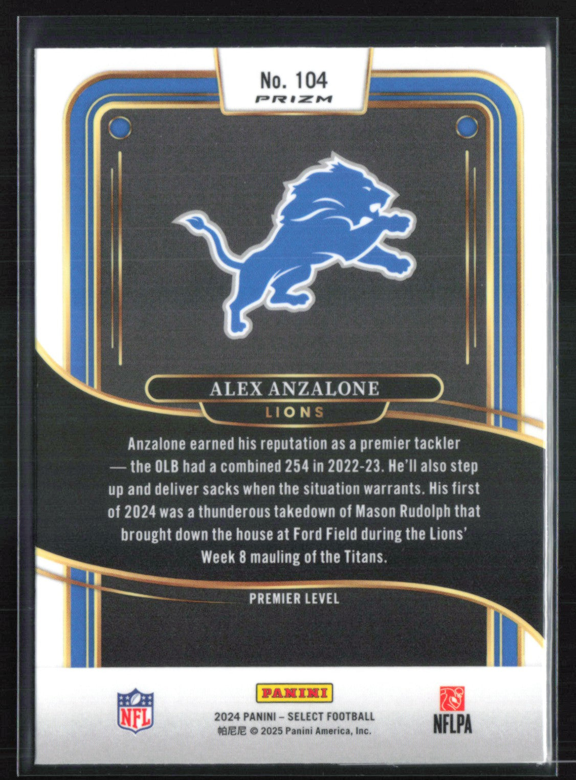 Alex Anzalone Tri-Color Shock