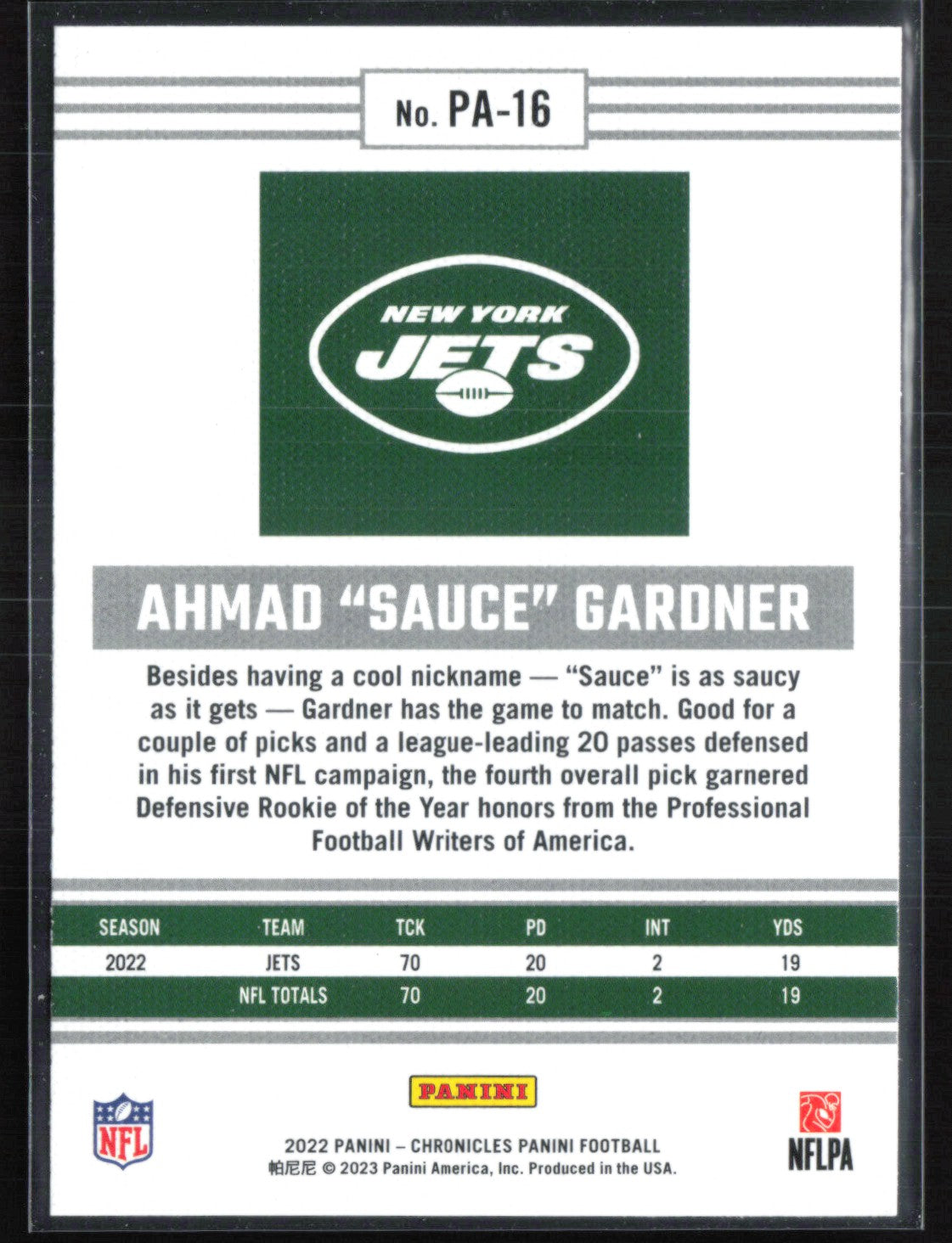 Ahmad Sauce Gardner RC