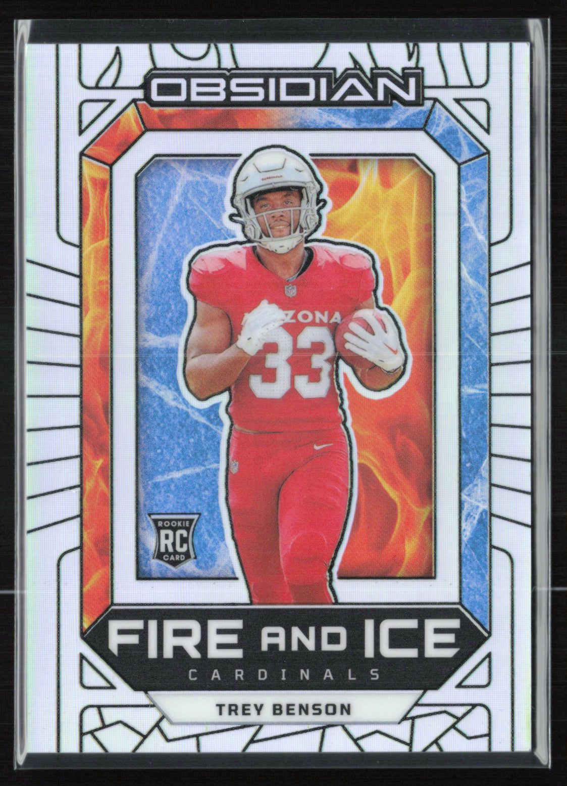 2024 Panini Obsidian Fire and Ice Silver 8 Trey Benson RC