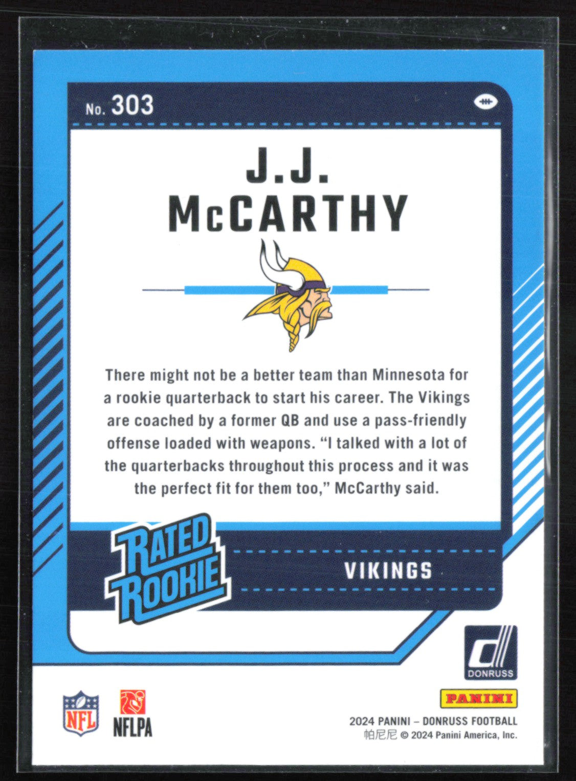 J.J. McCarthy RC Rated Rookie