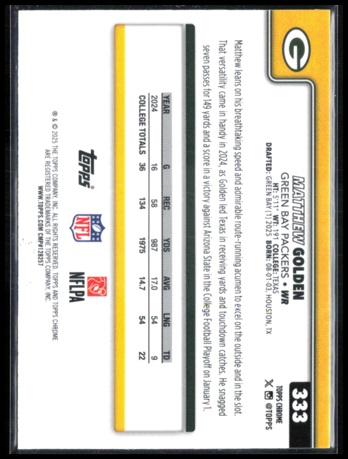 Matthew Golden RC