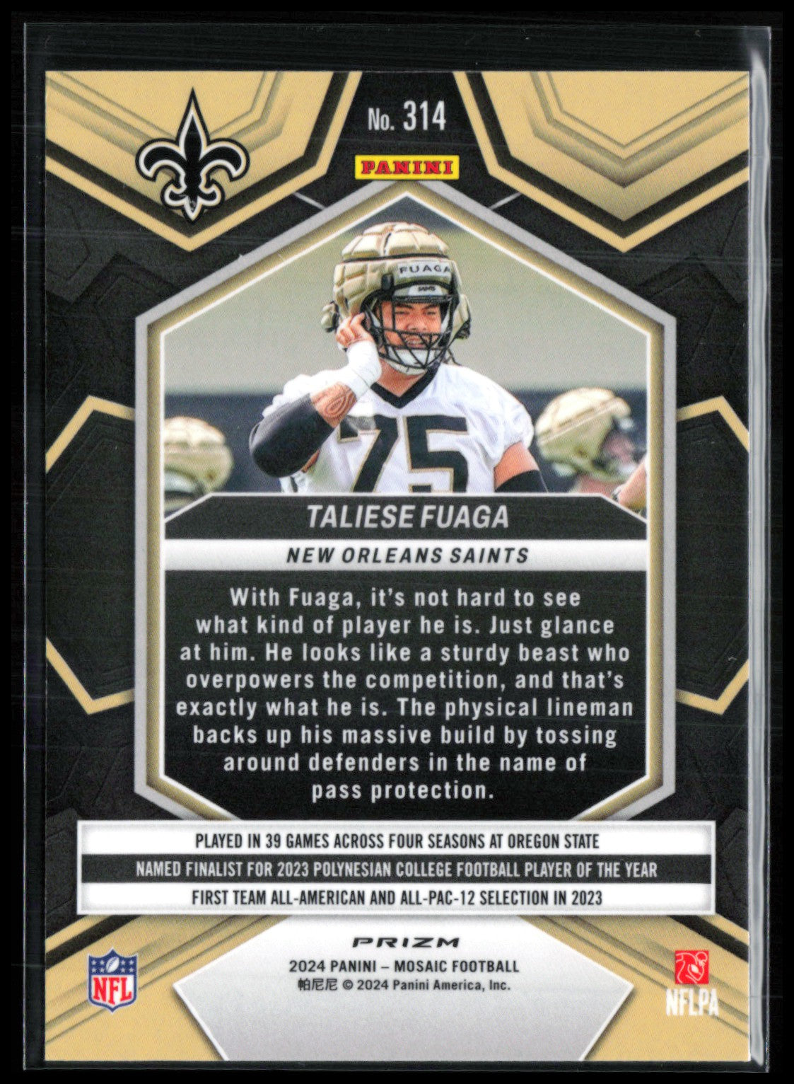 Taliese Fuaga RC Mosaic Prizm