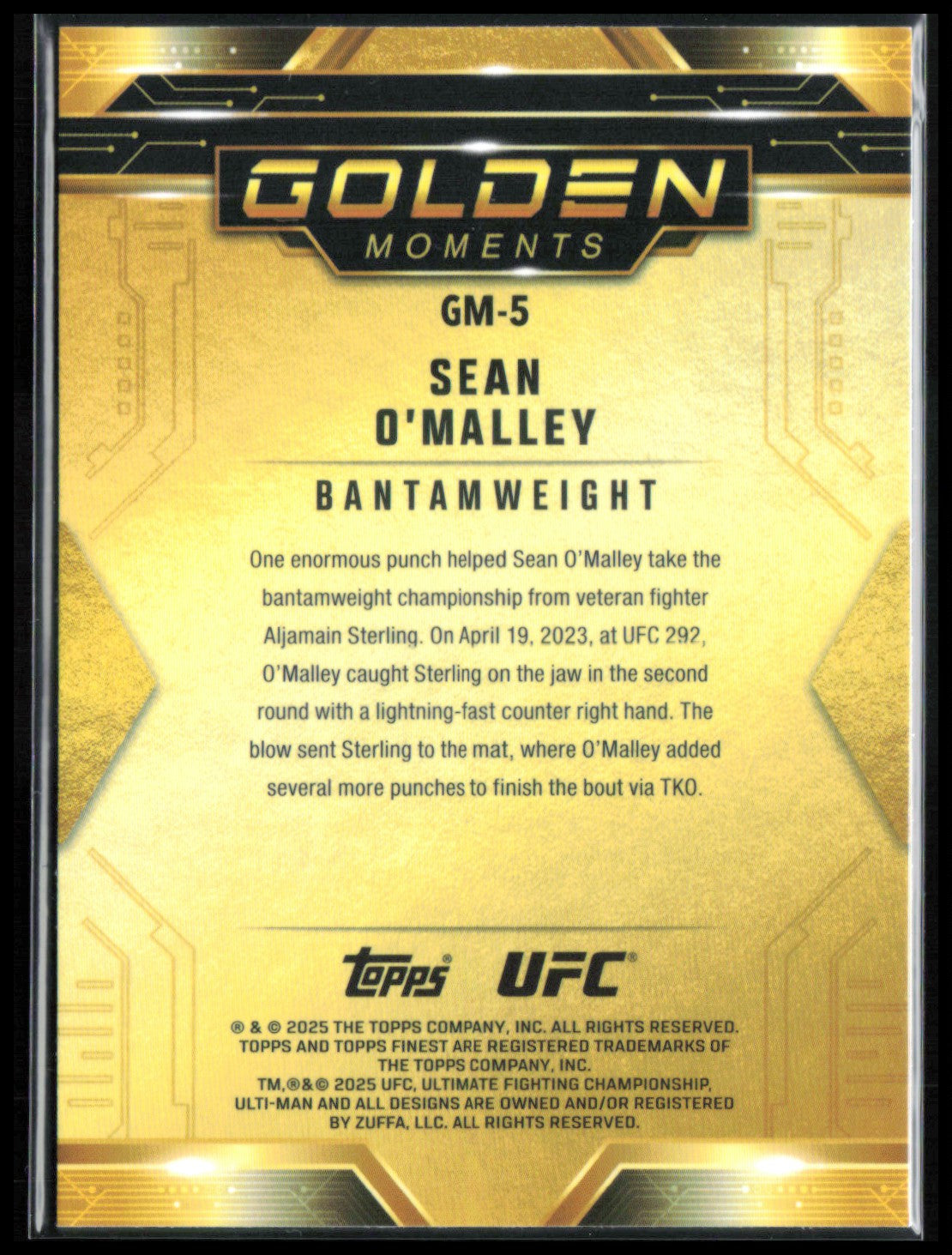 Sean O'Malley Golden Moments