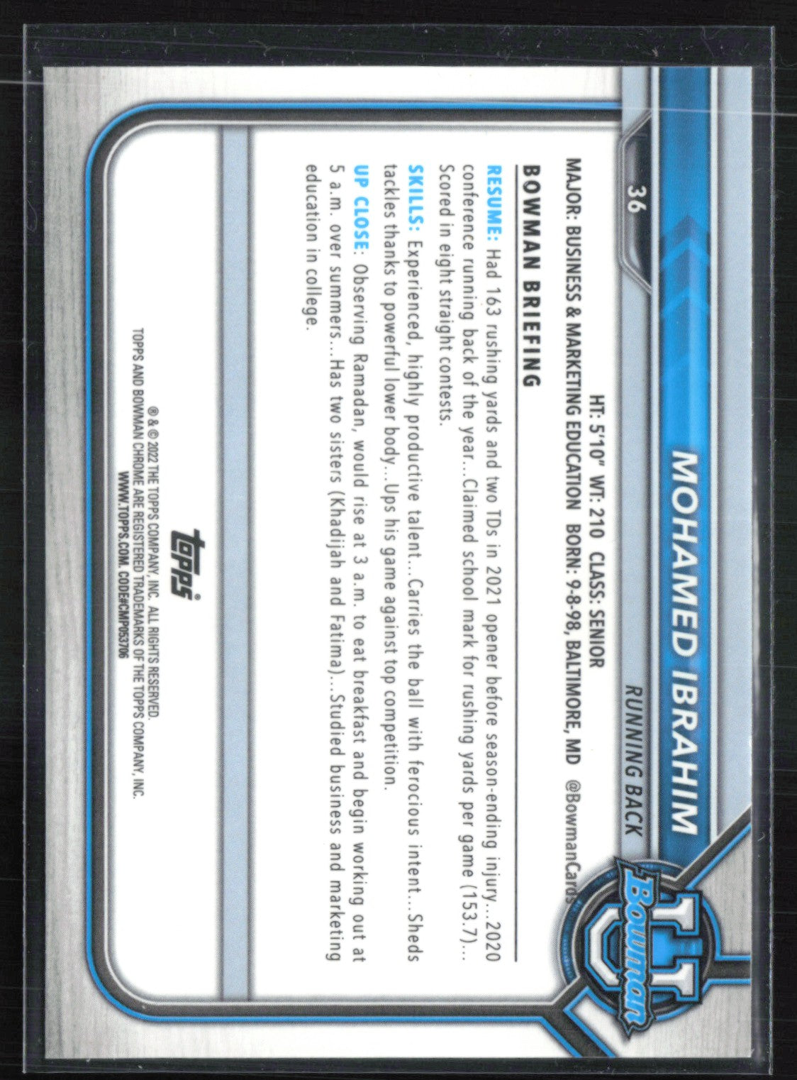 Mohamed Ibrahim 1st Bowman Pink