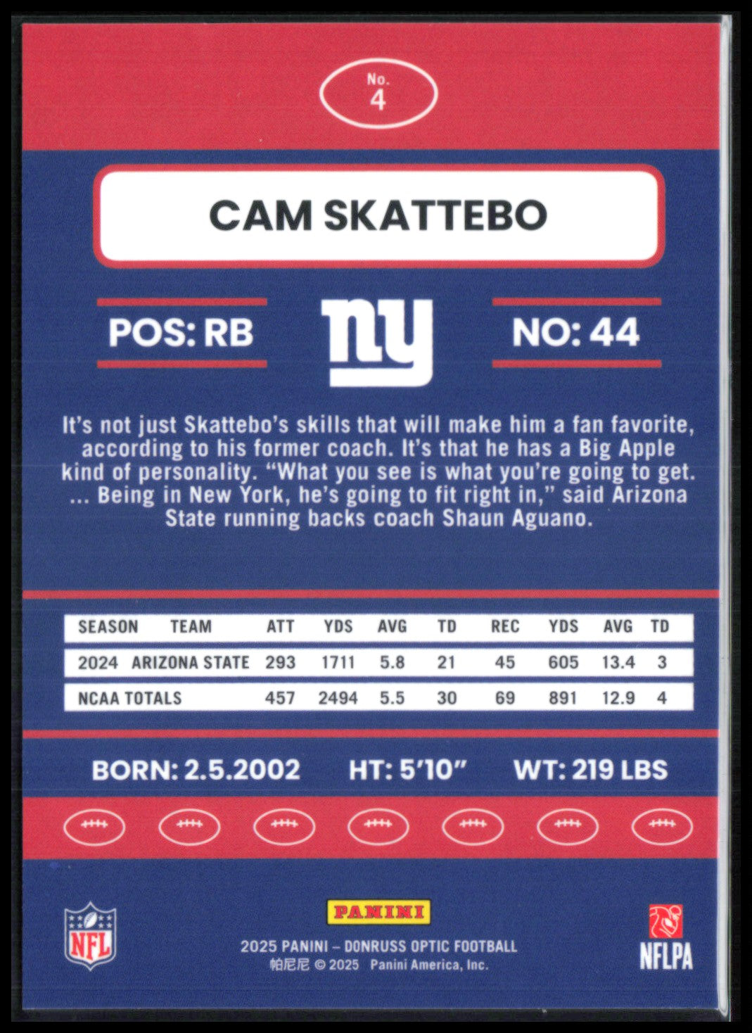 Cam Skattebo RC Retro