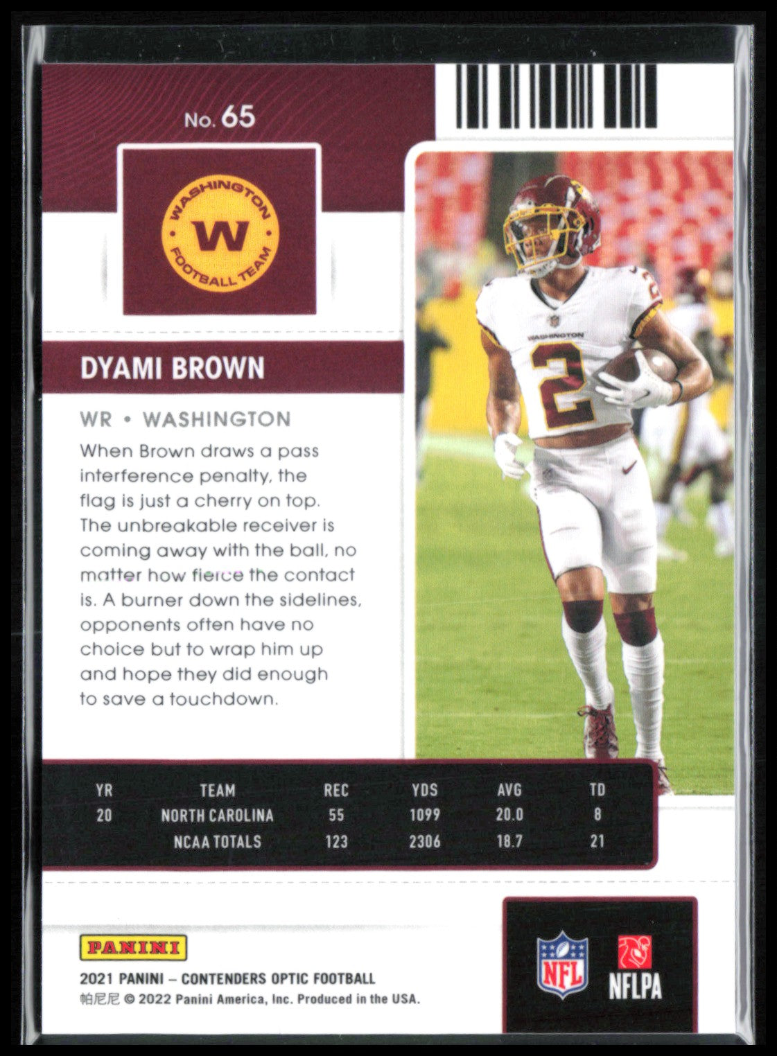Dyami Brown RC Rookie Ticket