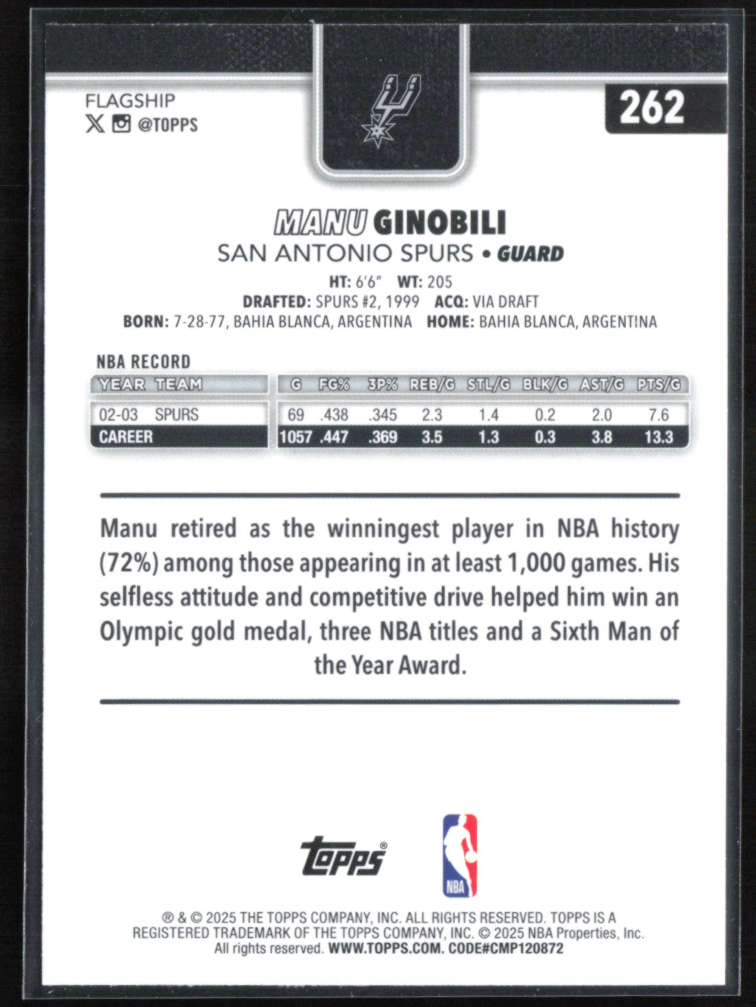 Manu Ginobili Foil