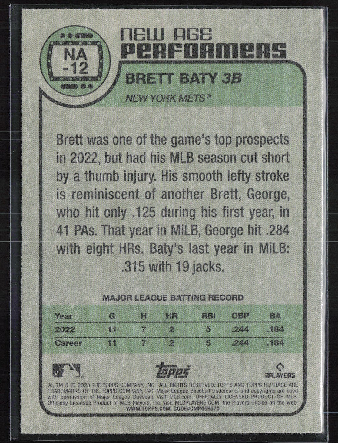 Brett Baty RC