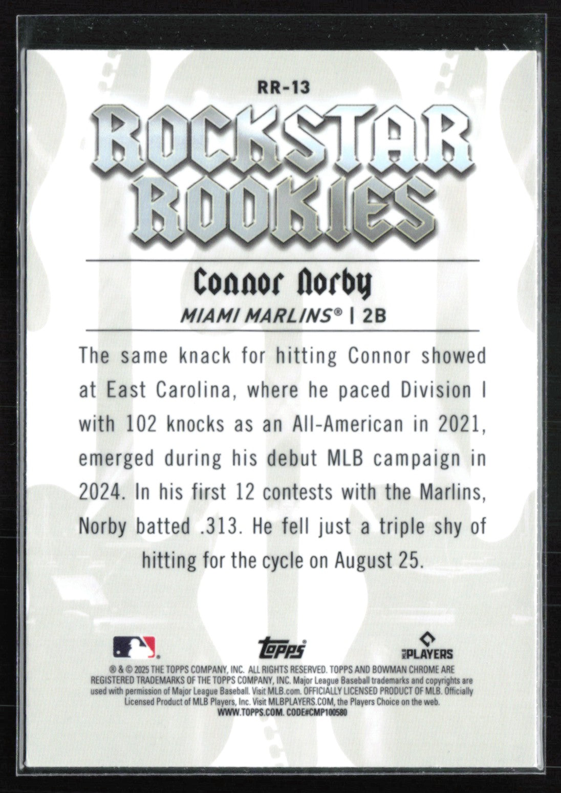Connor Norby RC Rockstar Rookies