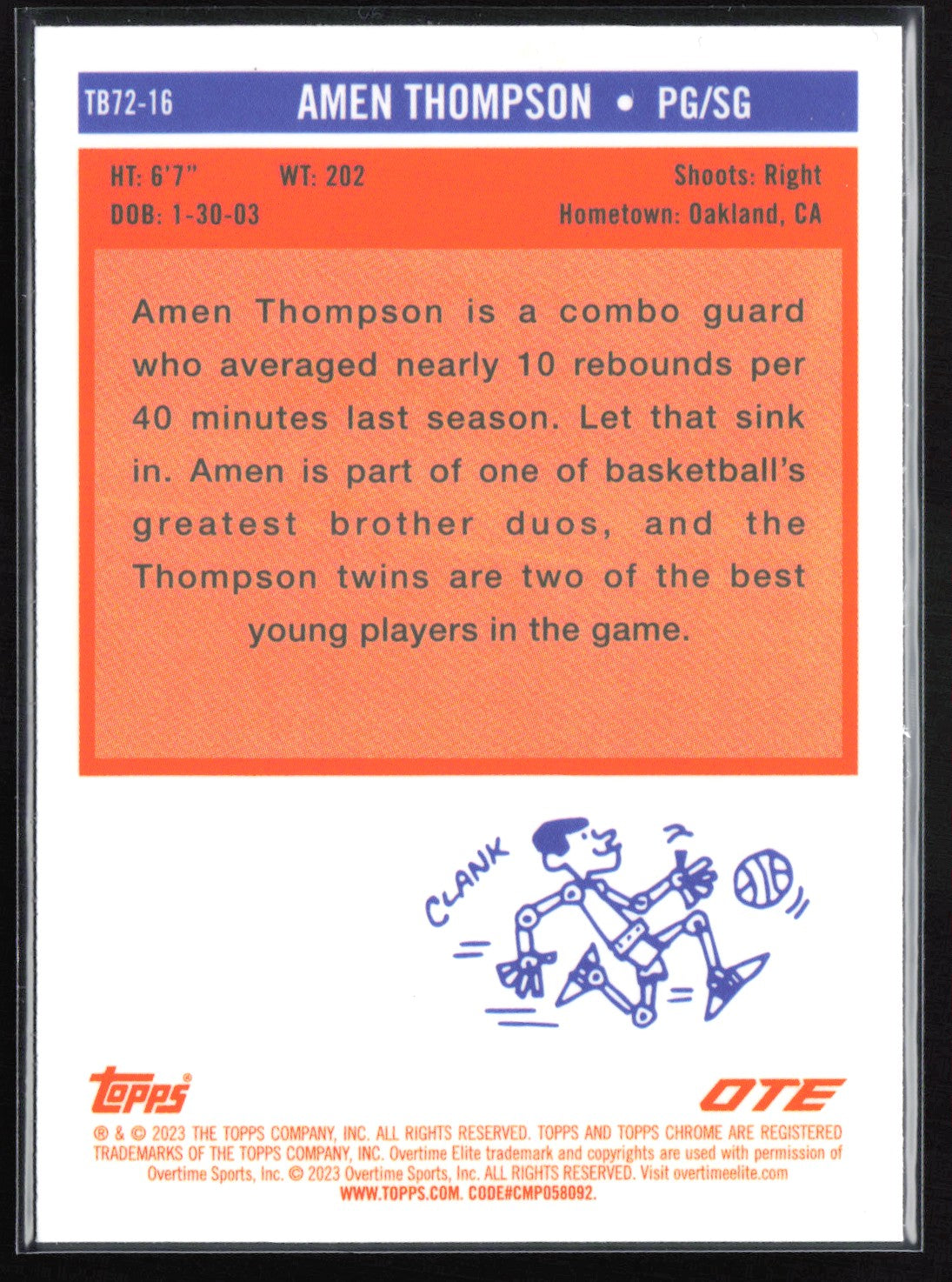 Amen Thompson Reapers Refractor