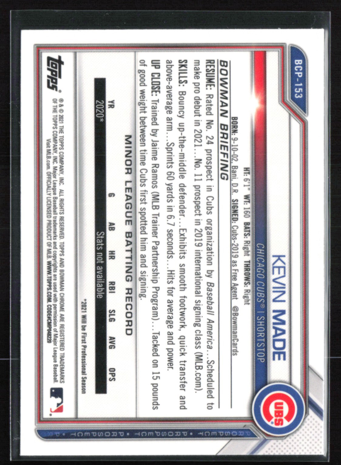 Kevin Made 1st Bowman Mojo