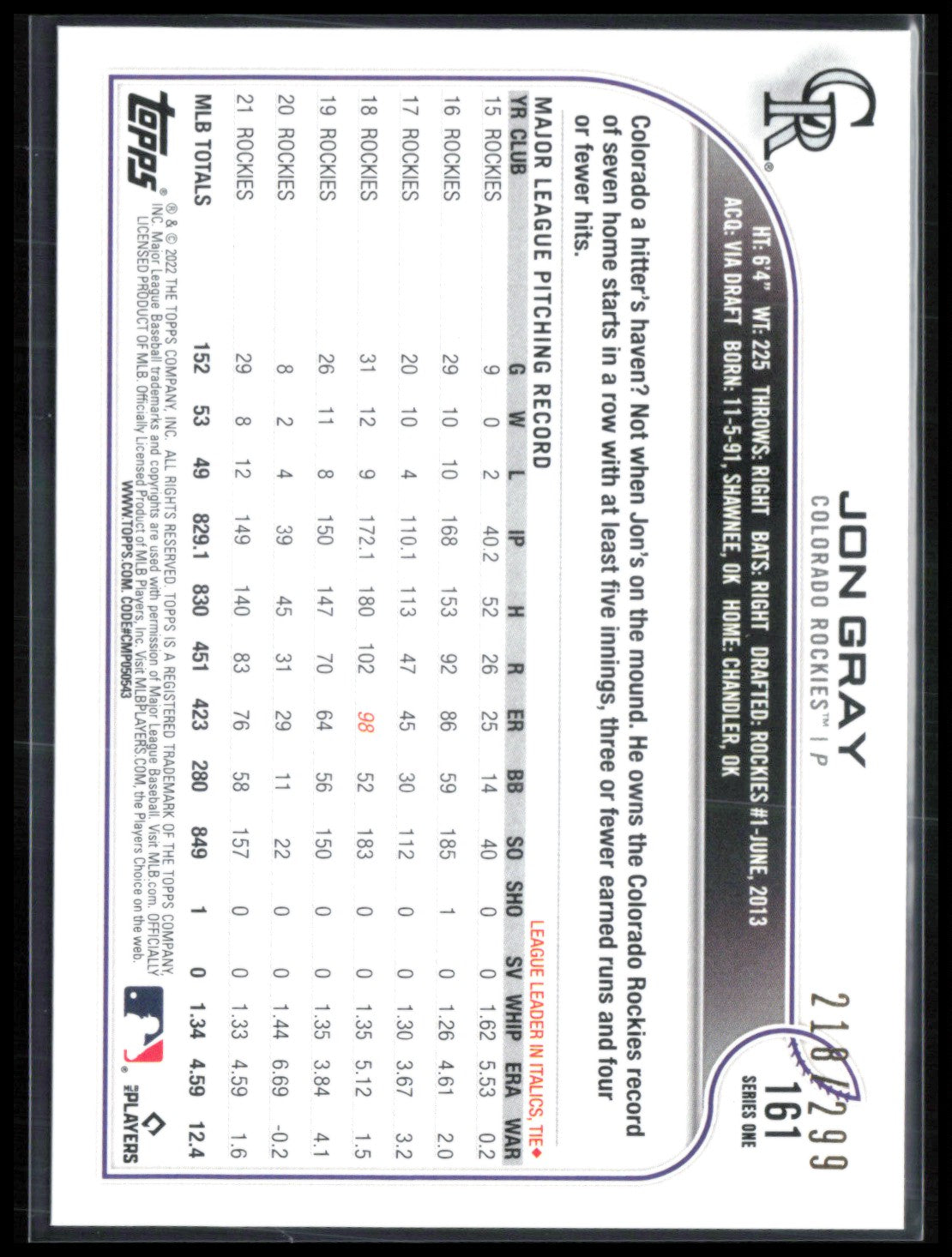 Jon Gray Crackle Foil /299