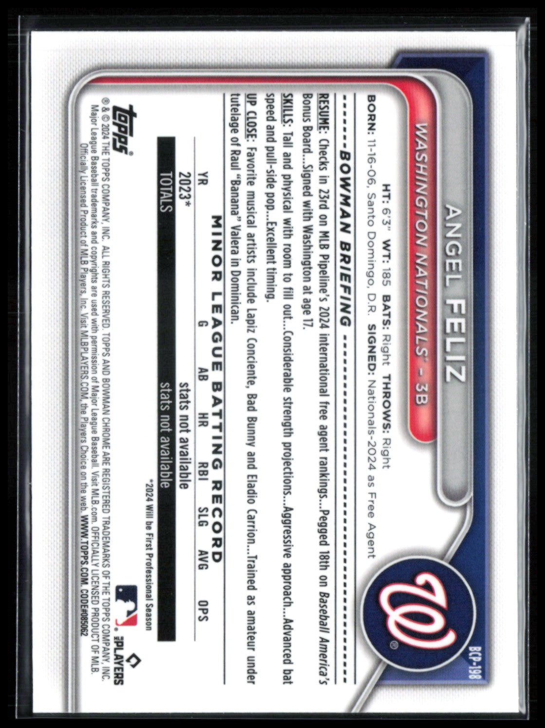 Angel Feliz 1st Bowman